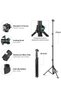 MT36 Selfie Stick Phone Tripod 67" Extendable Travel Tripod Stand with Phone Clip 1.7 meter Tripod for Video Shooting vlog - 4