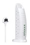 8 Way Stylish Power Extension Cord, 6 USB Fast Charging Ports, Burj Al Arab Power Socket, 2M Cable