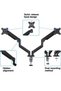 Dual Monitor Mount Stand, Adjustable Monitor Stand, Articulating Gas Spring Monitor Arm - 7