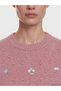 Lcw Modest Pink Crew Neck Floral Embroidered Women's Knitwear Tunic - 3