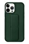 iPhone 16 Pro Green Magnetic Kickstand Case with Premium Silicone Grip, Vertical & Horizontal Hand Strap, and Multi-Stand - 3