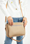 Women's Mink Hand and Shoulder Bag with Logo Printed Cover and Adjustable Strap - 2