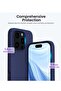 iPhone 16 Pro Max Soft Liquid Silicone Case - Shockproof Full Body Protection with Matte Finish & Microfiber Lining (Blue) - 6
