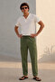 Men's 3-Piece Cargo Linen Trousers with Elastic Waist - 5