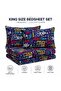 King Size Music Print Bedsheet Set 3PCS – 125 GSM Soft Breathable Fabric, Fade Resistant & Du - 2