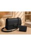 Leather Shoulder Bag with Matching Wallet | Women's Crossbody Chain Handbag | Premium Leather Purse | 25 × 17 × 7 cm - 5