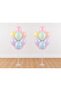 Makaron Soft Color Mixed 14 Balloons 7 Balloon Stands 2 Pieces