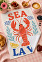 Sea La Vie Lobster Coastal Picnic Marine Mediterranean Patterned Modern Stylish 2-Piece Kitchen Towel Set 35X55 - 3