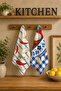 Marin Fish and Cutlery Blue Checkered Marine Themed Modern Mediterranean 2-Piece Kitchen Towel Set 35X55 - 4