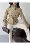 Premium Trench Coat with Stand Collar, Belt, and Button Detailing - 9