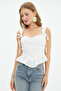 Strappy Blouse with Eyelet Detail on the Back - 2
