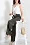 Modal Fabric Wide Leg Trousers Khaki - 53650.1837. - 4