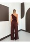 One-Shoulder Gathered Detailed Wide-Leg Jumpsuit - 8