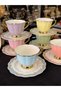 6 Person Colorful Porcelain Coffee Cup Set 90 ml - 8