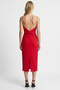 Chain Strap Back Bow Detail Slit Slim Fit Dress - 3