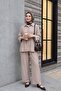 Cotton Crinkle Suit with Tunnel Lacing and Elastic Waistband Trousers - Light Mink - 4