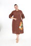 Women's Muslin Fabric Printed Plus Size Dress - 7