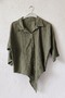 Khaki Shirt Collar 3/4 Sleeve Buttoned Waist Tie Embroidered Casual Cotton Woven Shirt 54 62 - 2
