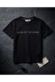 New Season Logo Detailed Black Tshirt