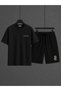 Oversize Dragon Printed Men's T-Shirt Shorts Set - 2