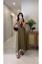 Folse Khaki Sleeveless Linen Dress - 4