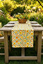 5 Piece Daisy Patterned Raschel Fabric Balcony Garden Cushion Runner Set (4 Cushions + 1 Runner) - 2