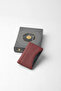 Genuine Leather Unisex – Slim Design Multi-Compartment Card Holder - 2525 - Burgundy/Navy Blue - 5
