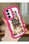 Samsung Galaxy A16 Compatible Case Camera Protector Red Silicone Couple Phone Case Cat Pattern