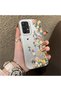 Samsung Galaxy A32 Compatible Silicone Edge Hard Back Case Couple Phone Case with Floral Pattern - 3