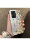 Poco X7 Pro Compatible Silicone Edge Hard Back Case Couple Phone Case with Floral Pattern - 3