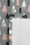 Gray Pine Tree Young Room Single Pique Set - Pastel Modern 160X220 cm Quilted Bedspread - 7