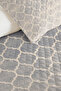 Gray Geometric Modern Single Duvet Set - White Nordic 160X220 cm Quilted Bedspread - 3