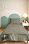 Striped Black Beige Young Room Single Pique Set-Modern Minimal 160X220 cm Quilted Bedspread - 4