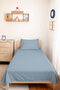 Petrol Blue Simple Youth Room Single Pique Set - Quilted Light Blue 160X220 cm Bedspread - 4
