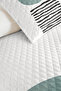 Geometric Modern Mint Young Room Single Pique Set-Black and White 160X220Cm Quilted Bedspread - 3