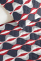 Navy Blue Geometric Youth Room Single Pique Set-Modern Red 160X220Cm Quilted Bedspread - 3