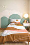 Geometric Modern Mustard Young Room Single Pique Set-Powder Beige 160X220Cm Quilted Bedspread - 2