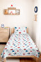 Blue Marine Young Room Single Pique Set - Red Nautical 160X220 cm Quilted Bedspread - 2