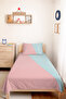 Pastel Geometric Young Room Single Pique Set - Modern Pink Blue 160X220 cm Bedspread - 2
