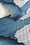 Blue Geometric Youth Room Single Pique Set - Modern White 160X220 cm Quilted Bedspread - 3