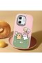 Infinix Hot 50I Compatible Case Camera Protector Pink Silicone Couple Phone Case with Line Pattern - 2