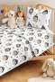 Penguin Patterned Children's Room Single Pique Set - Gray Mustard 160X220Cm Quilted Bedspread - 2