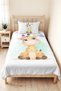 Giraffe Pastel Mint Girl's Pique Set - Floral Cute Pink Baby Room Bedspread - 160X220 cm - 5