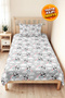Gray Panda Rainbow Children's Room Single Pique Set - Pastel Cloudy 160X220 cm Bedspread