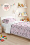 Rainbow Pastel Pink Girls' Pique Set - Hearted Lilac Gray Baby Room Bedspread - 160X220 cm