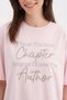 Women's Bag Accessory Detailed Oversize Design Tshirt with Embroidered Front - 4
