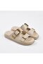 Women's Belted Adjustable Buckle Premium Slippers 519K-348Z - 4