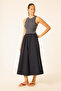 Striped Dress with Body Detailed Design