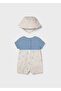 Newborn Baby Boy Shorts, Salopet and Hat Set Blue - 2
