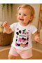 Strawberry Kitten Patterned Baby Girl Top and Bottom Summer Set - 3